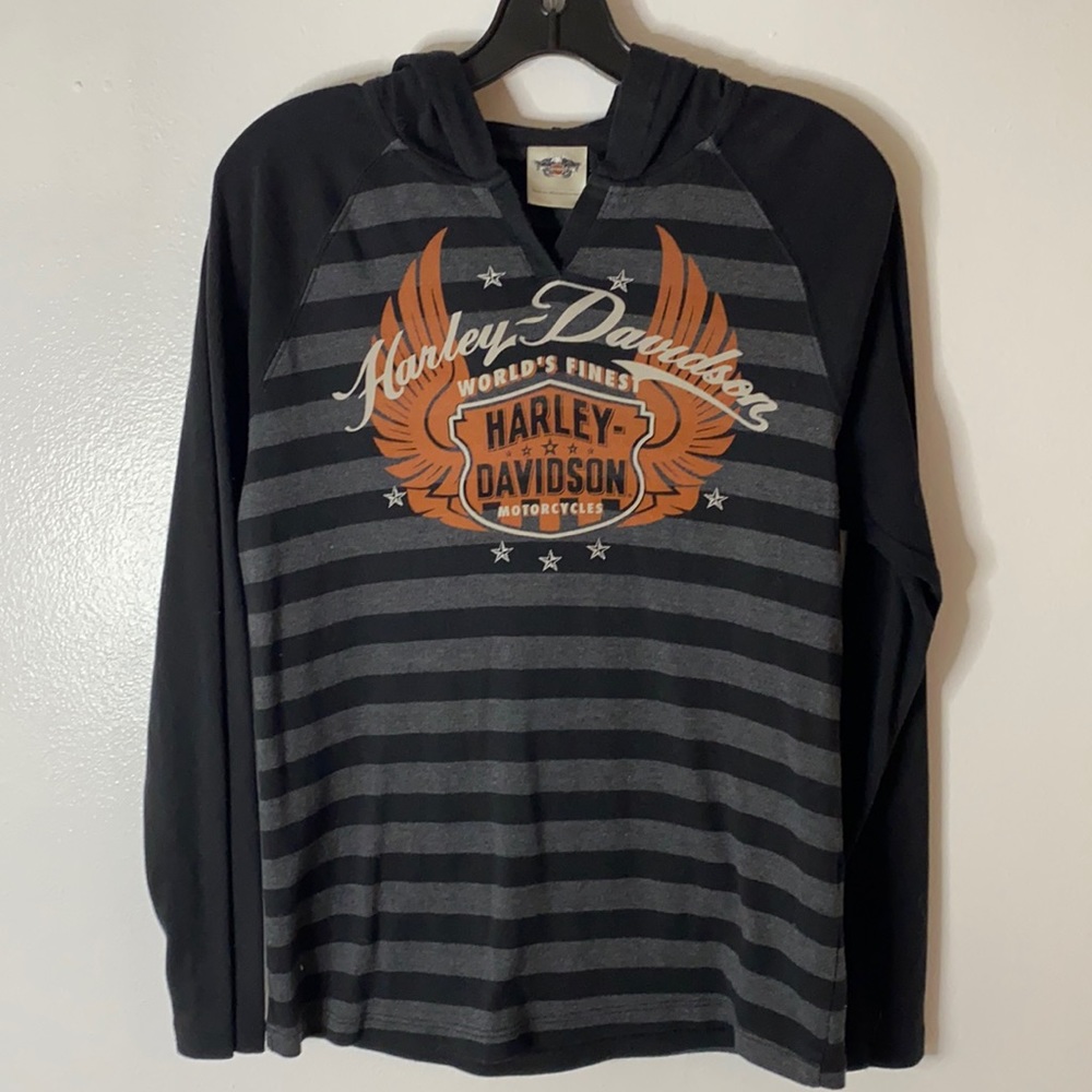 Striped lightweight Harley Davidson large hoodie women’s riding gear